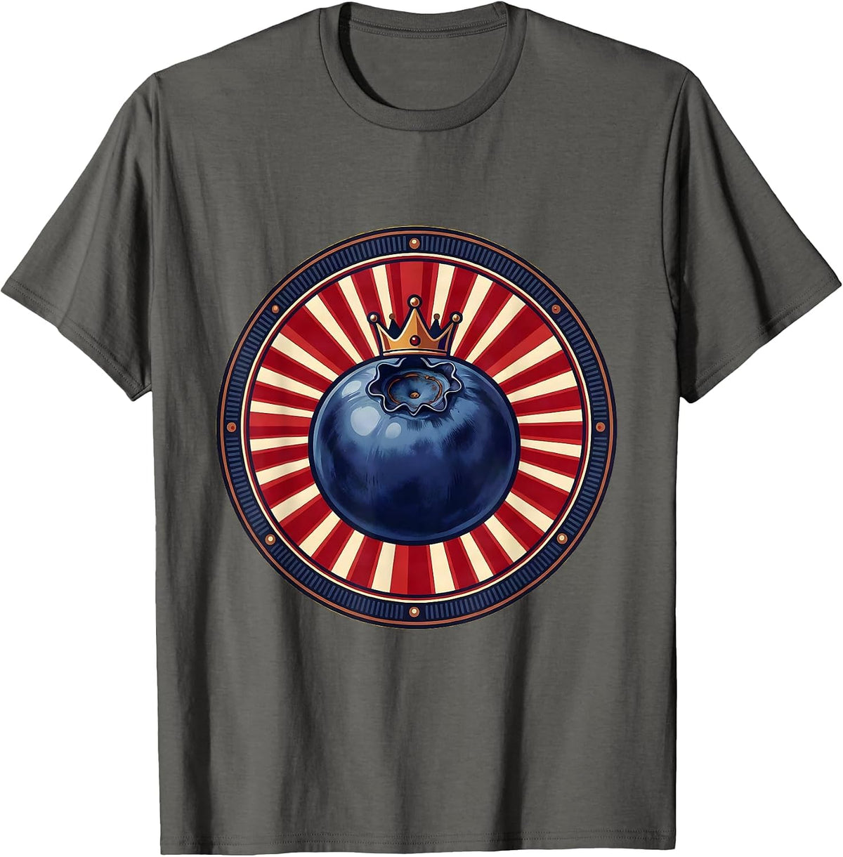 Men's Red White and Blueberry Sunburst Graphic T-Shirt - Asphalt Grey