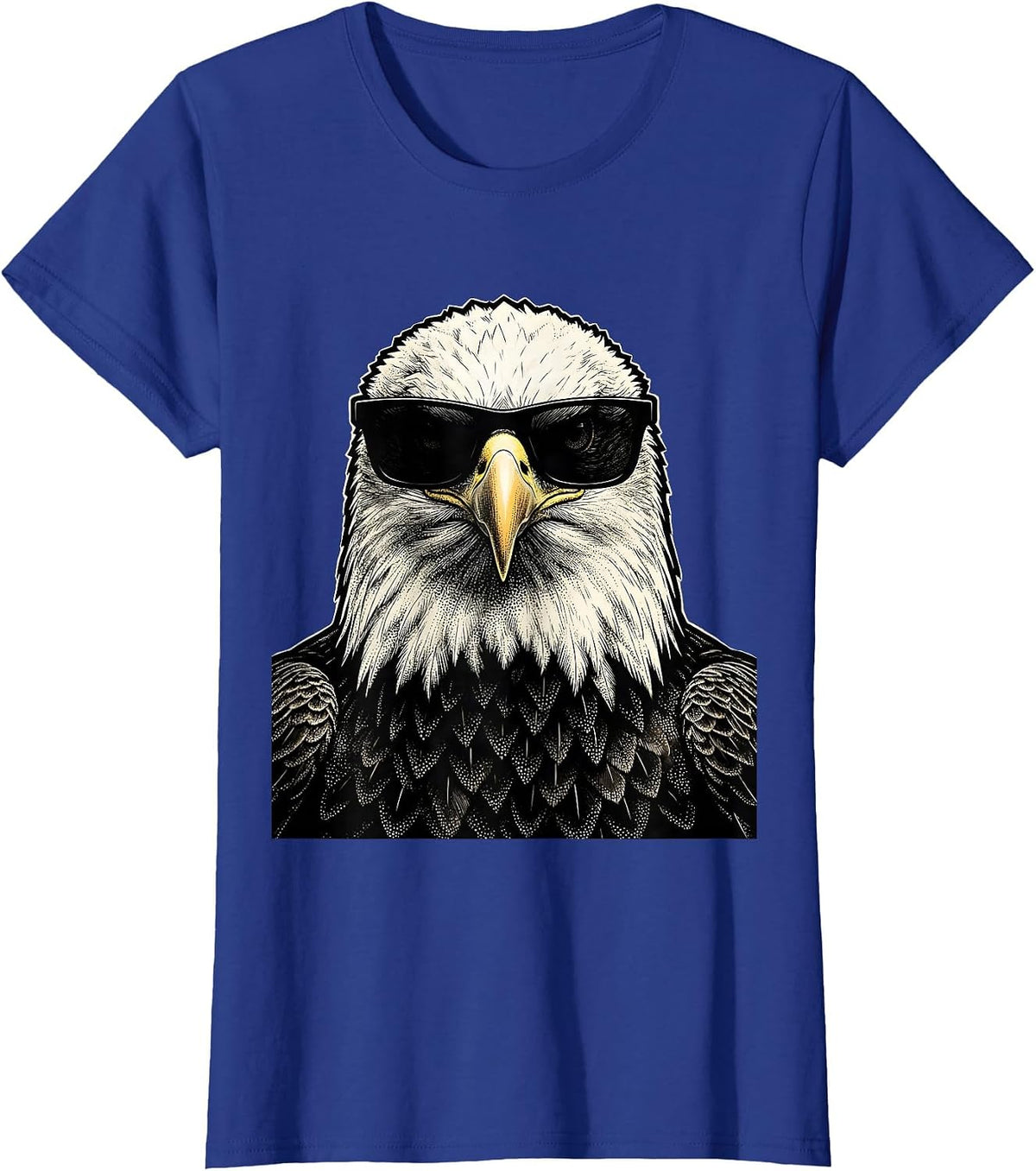 Women's Bald Eagle Oversized Sunglasses Funny Eagle Lover T-Shirt - Royal Blue