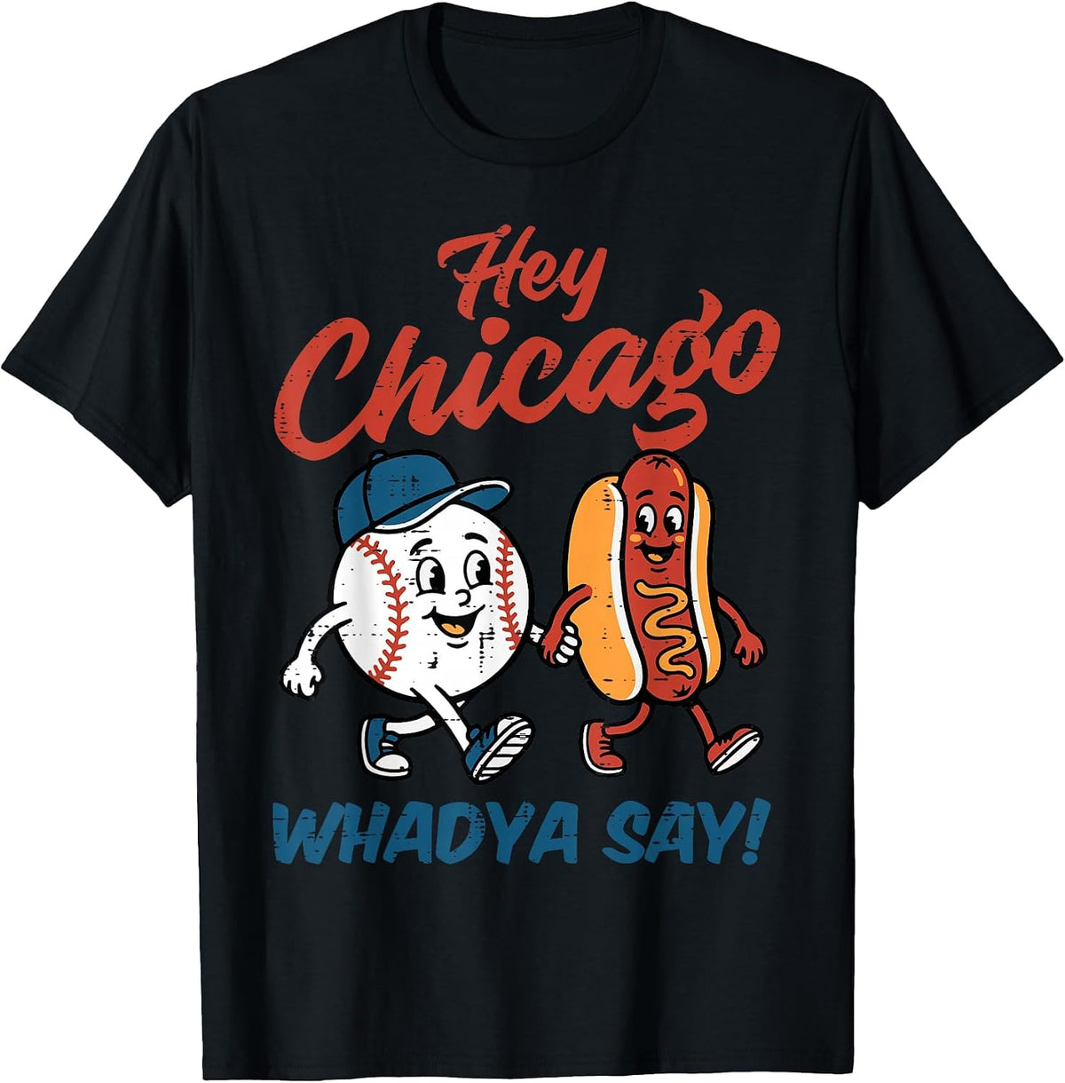 Chicago Baseball Hot Dog Retro Game Sports Fan Men Boys Kids T-Shirt - Black