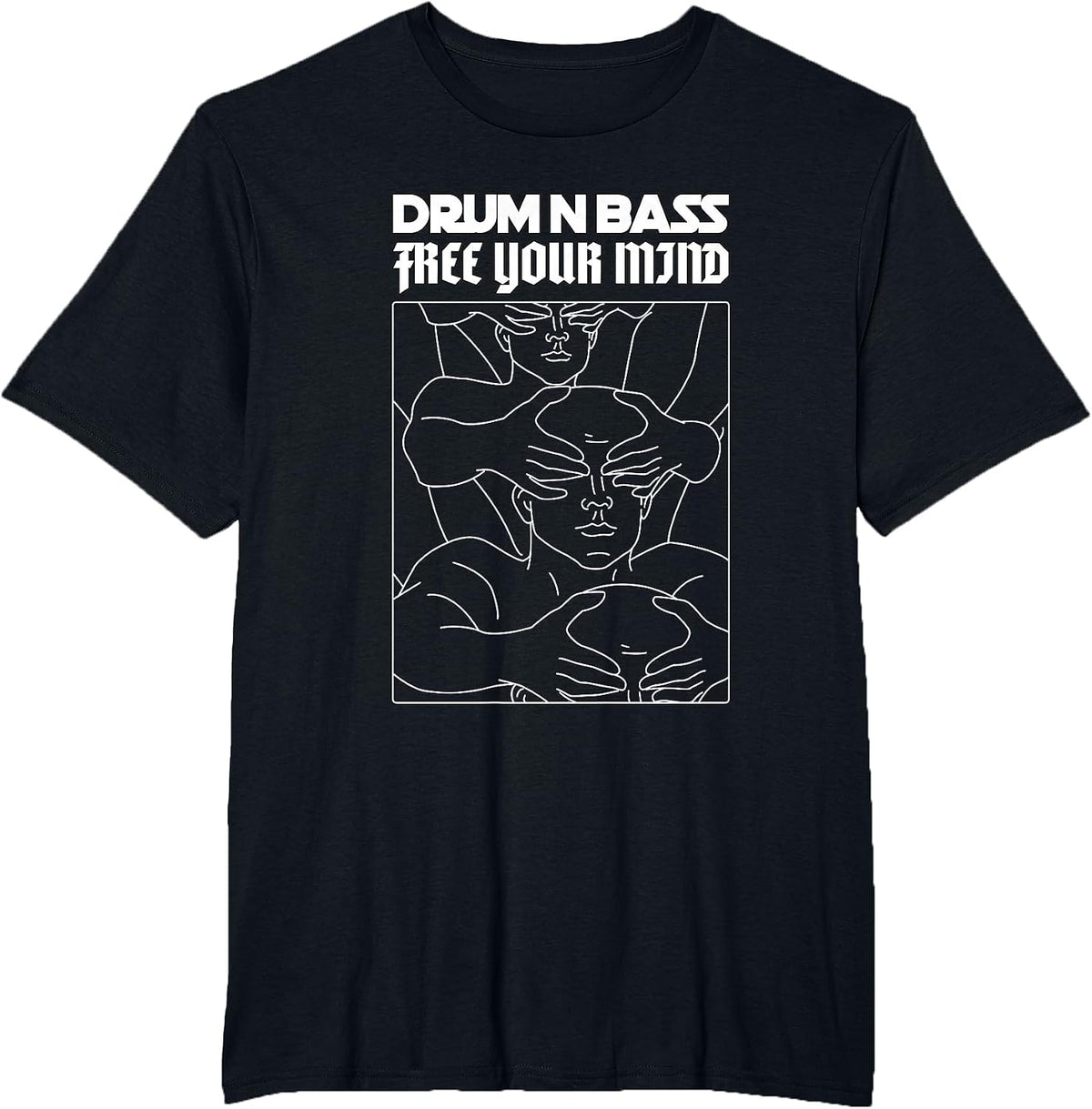 Drum N Bass Mind Liquid Music EDM Drum and Bass T-Shirt - Black