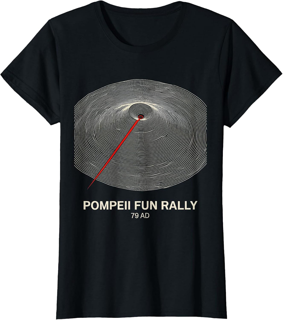 Pompeii Fun Rally 79 AD Funny Volcano Geography T-Shirt - Black