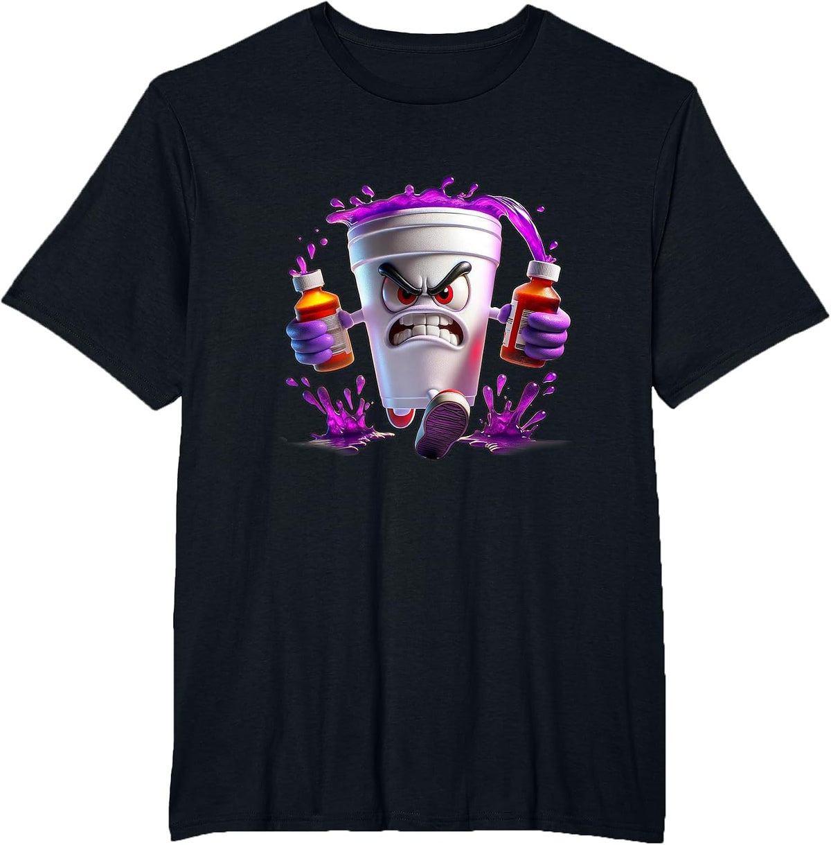 Lean Shirts, Purple Drank, Dirty Double Cup, Lean Line T-Shirt - Black