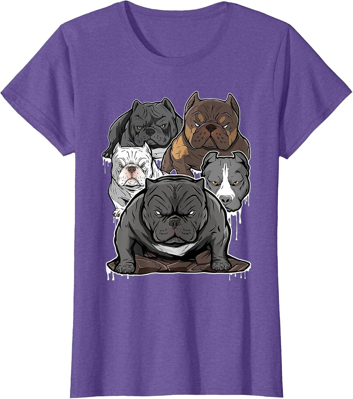 Pitbull Shirt, Pitbull Terrier, Bully, American Bullies Dog T-Shirt - Purple Heather