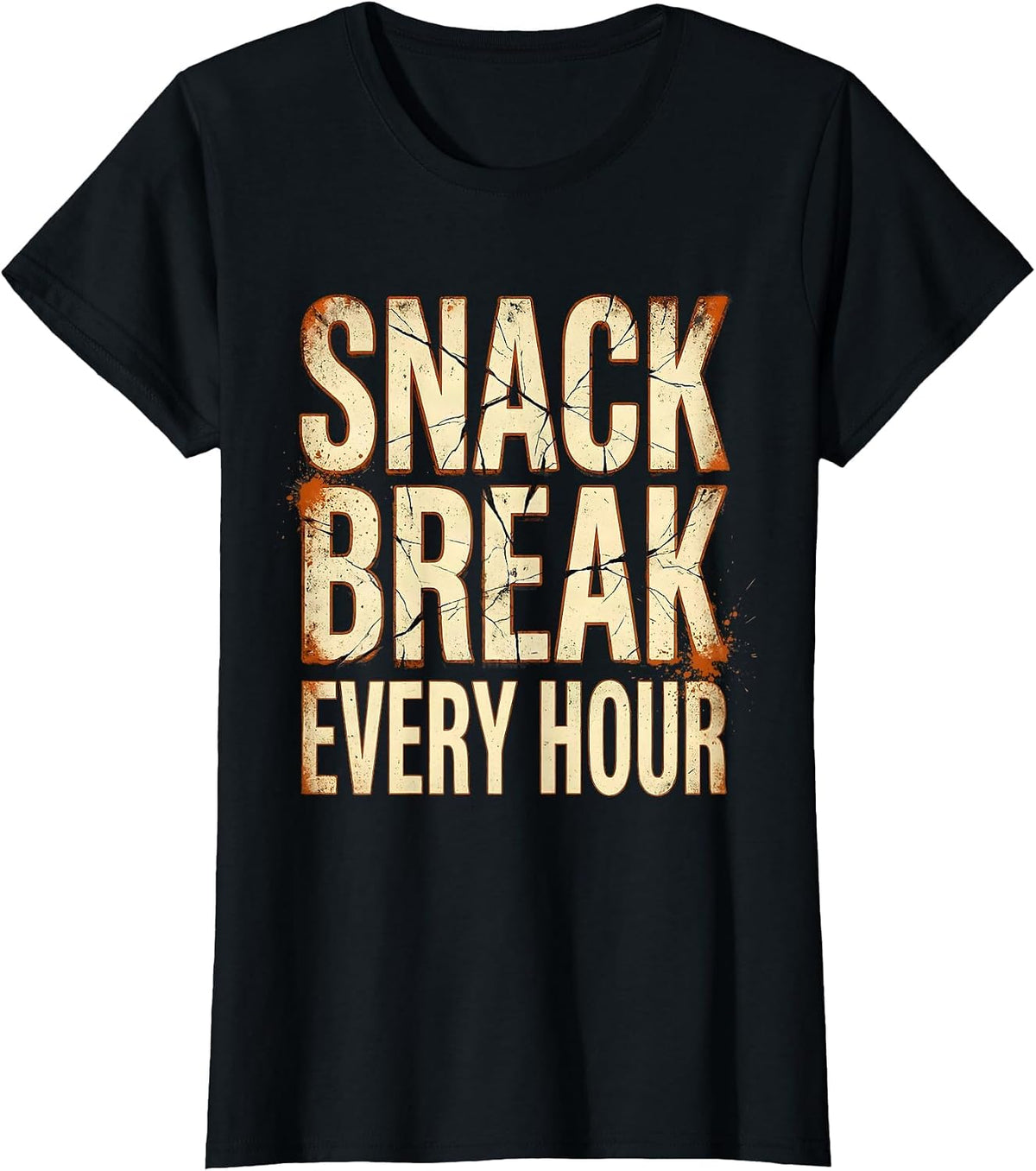 Snack Break Every Hour Kids College Design T-Shirt - Black