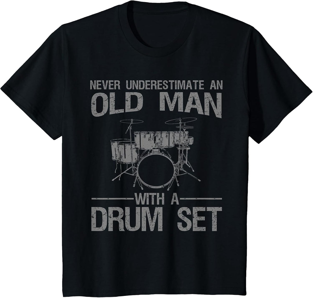 Funny Drummer Art for Grandpa Men Drumline Drumming Drummer T-Shirt - Black