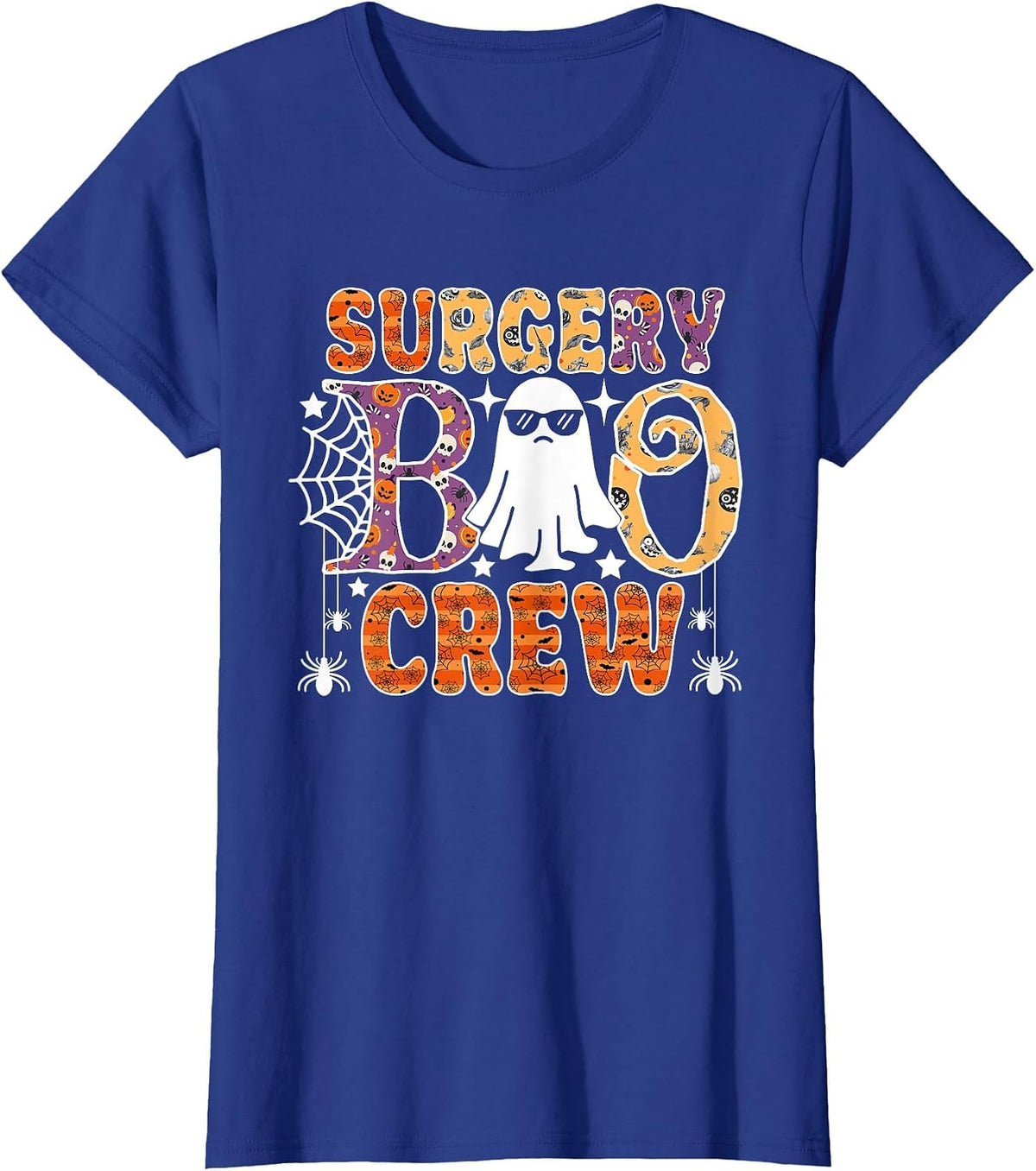 Surgery Boo Crew Surgical Tech Nurse Halloween Costume T-Shirt - Royal Blue