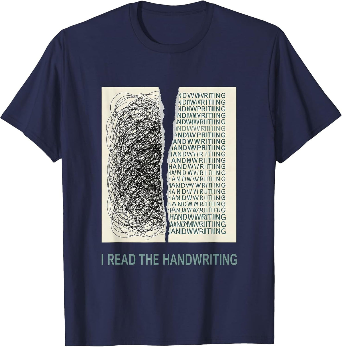Men's I Read The Handwriting Funny Pharmacy Tech Pharmacist T-Shirt - Navy Blue