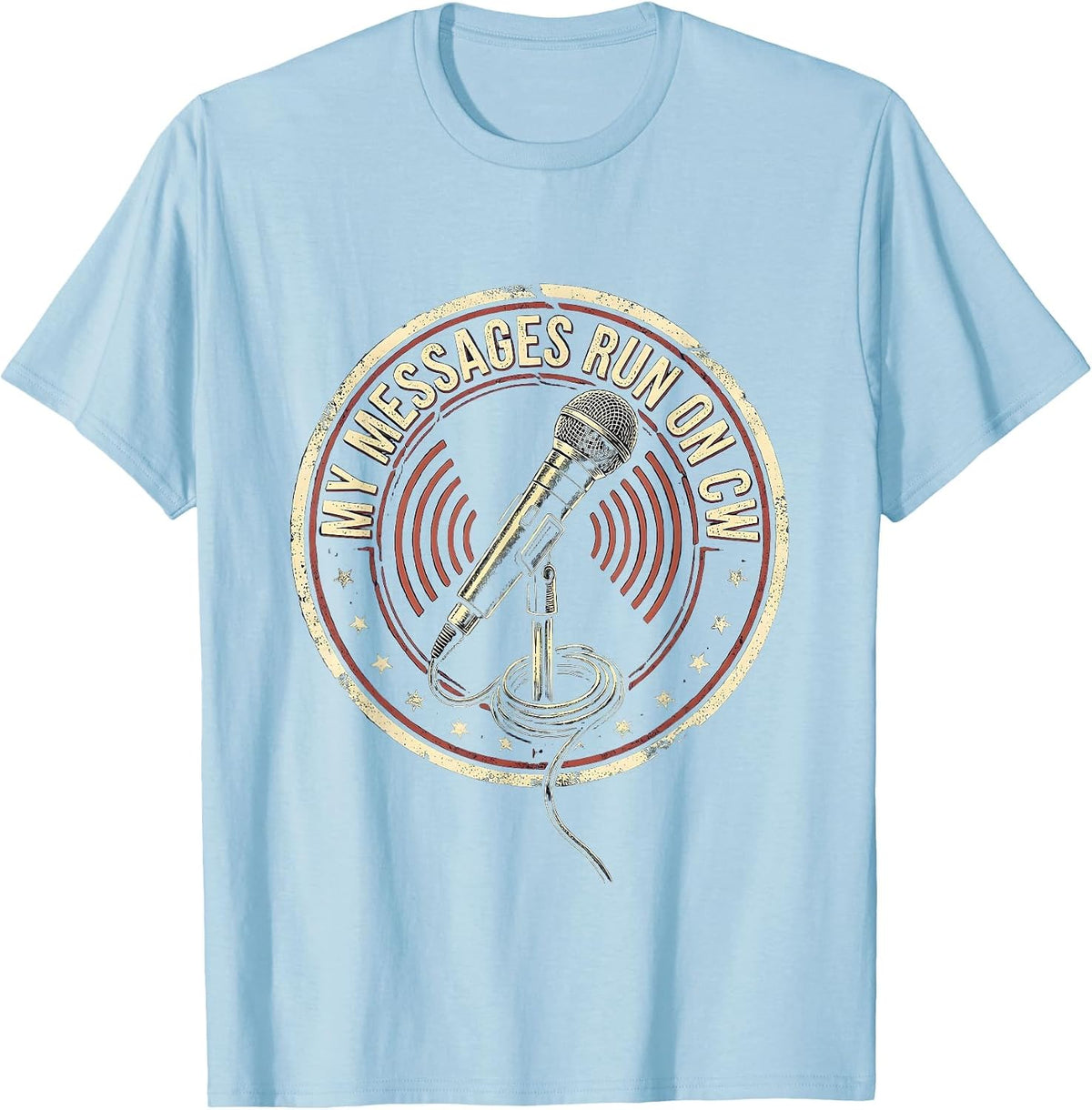 Men's My Messages Run On CW Funny Ham Radio Operator Hobbyist T-Shirt - Baby Blue