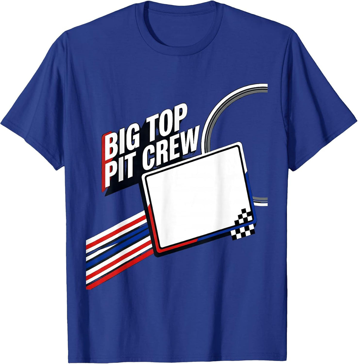 Men's Big Top Pit Crew Racing Livery Carnival Party Costume T-Shirt - Royal Blue