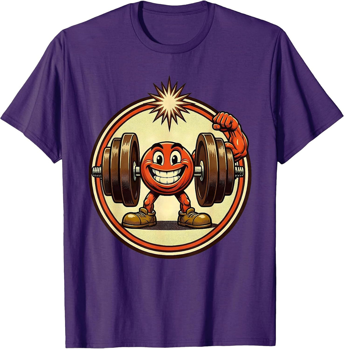Physical Therapy Bicep Curl Dumbbell Graphic T-Shirt - Purple