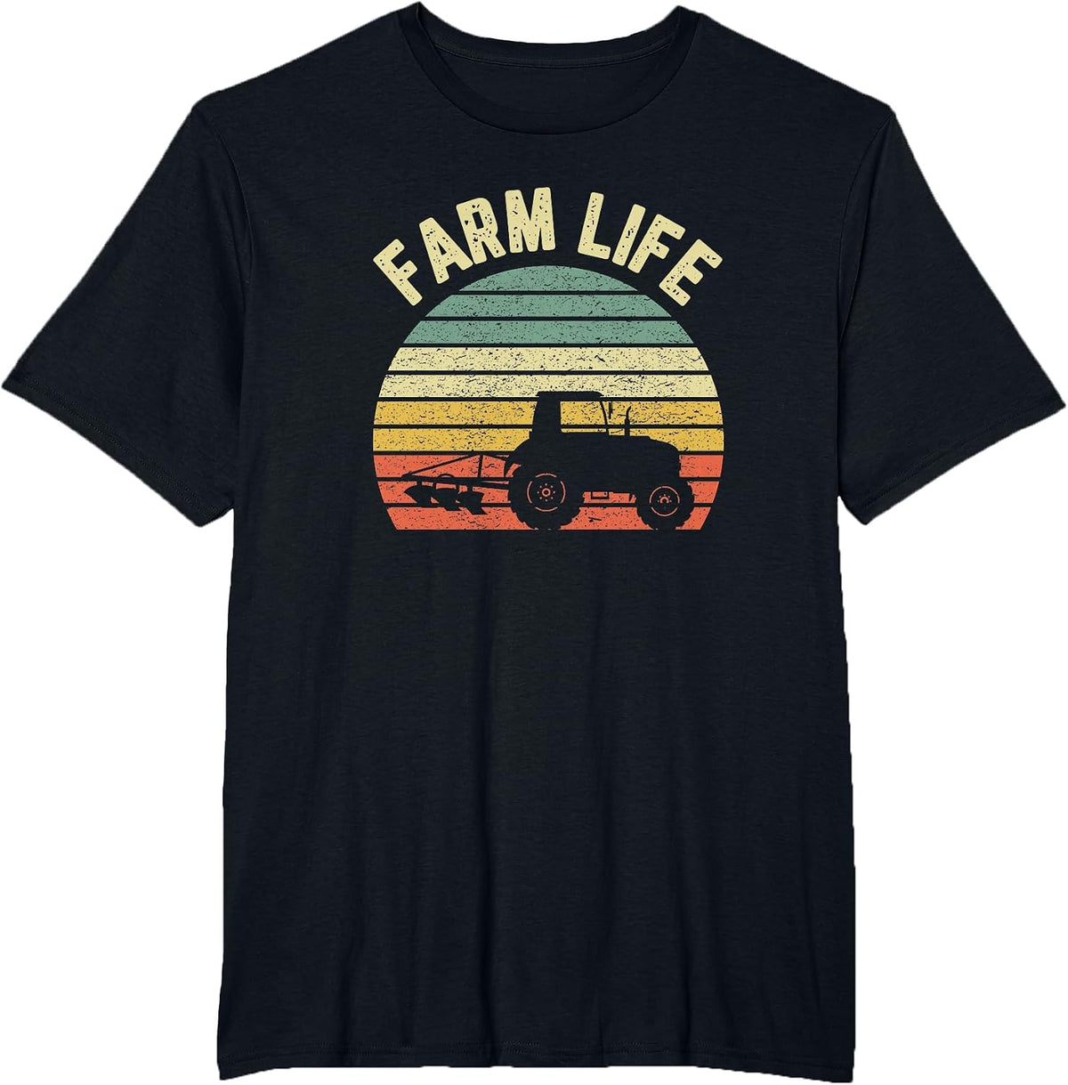 Farming Shirt Cool Vintage Farmer Retro Farm Life T-Shirt - Black