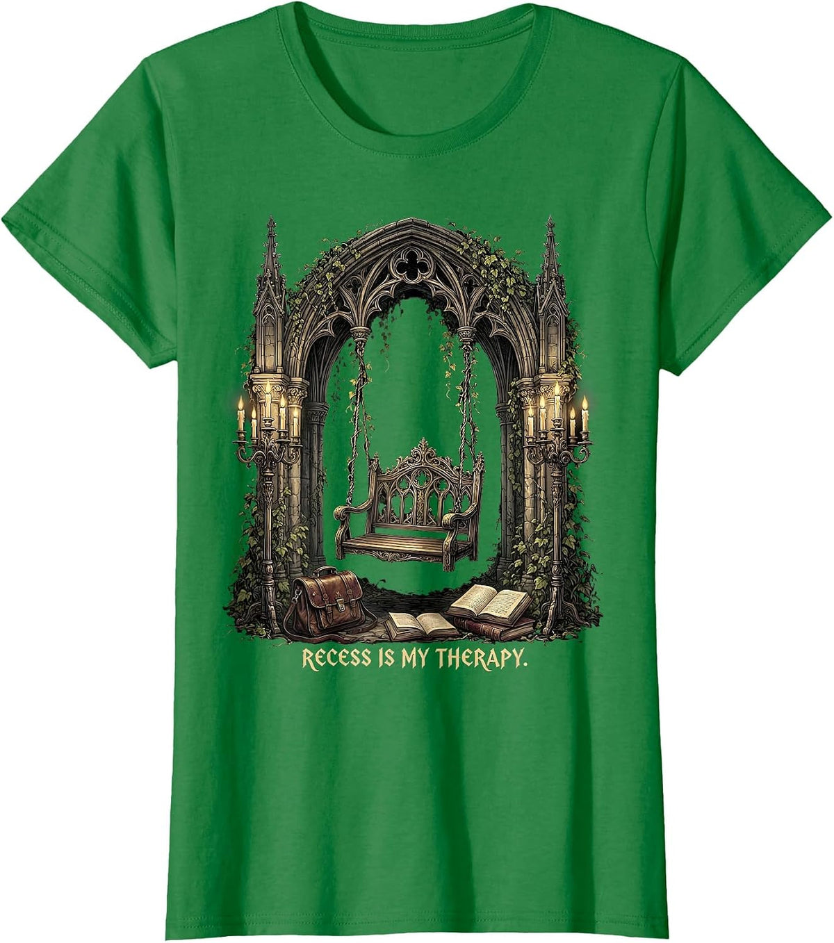 Recess Is My Therapy Play Is Learning Teacher T-Shirt - Kelly Green