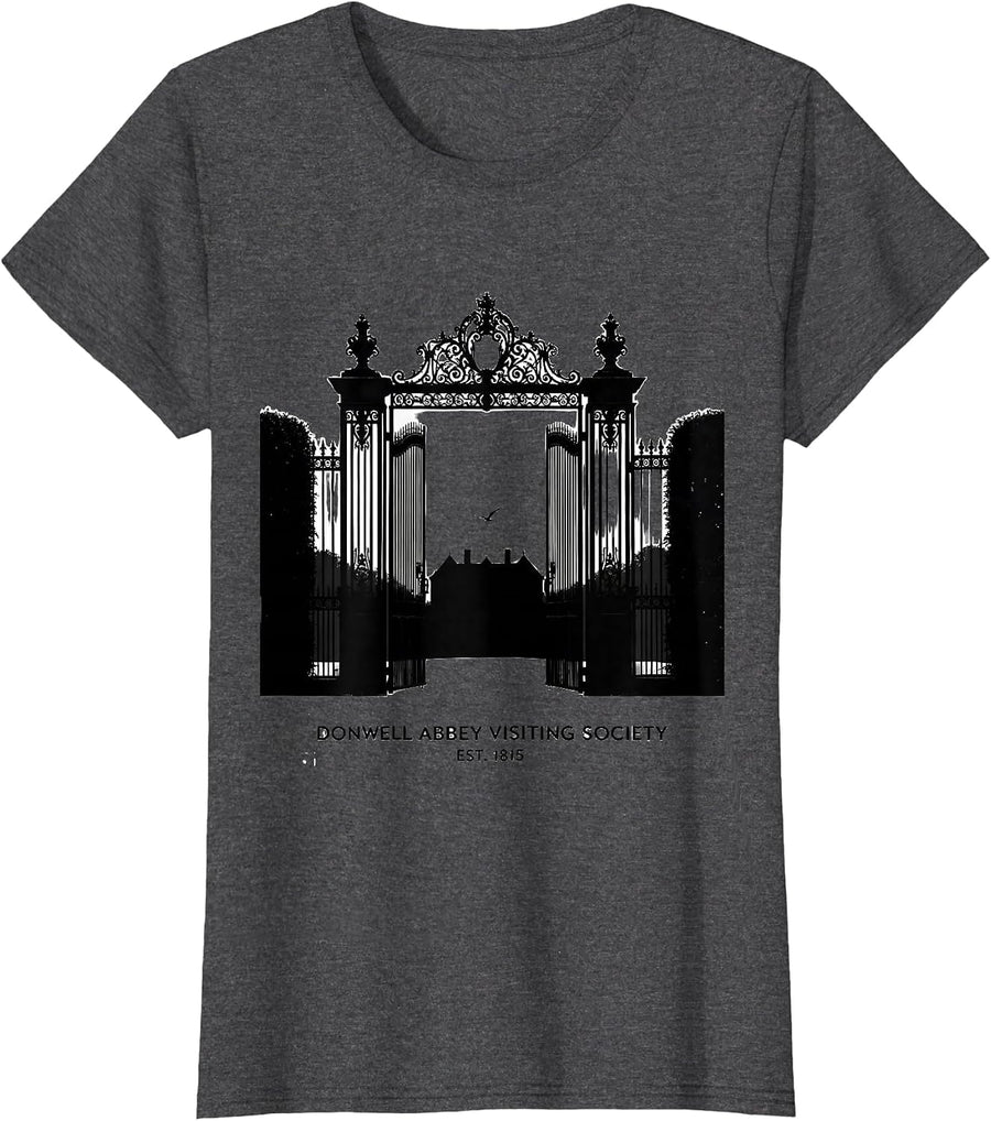 Women's Donwell Abbey Visiting Society, Est. 1815 Bookish T-Shirt - Dark Heather Grey