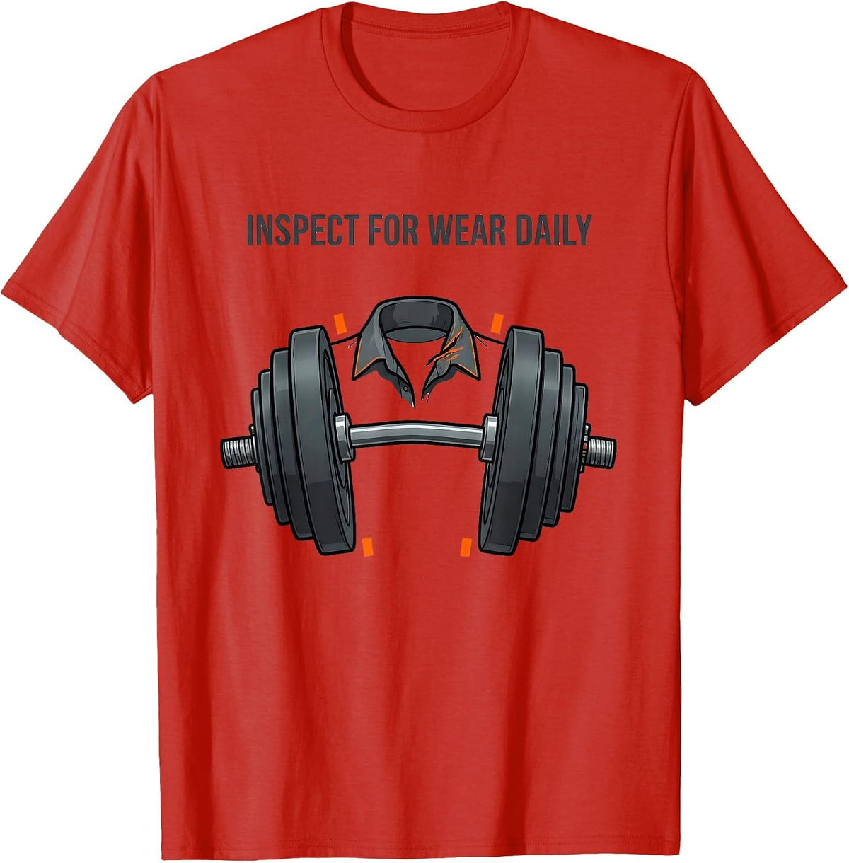 Men's Inspect For Wear Daily Funny Gym Workout Weightlifting Humor T-Shirt - Red