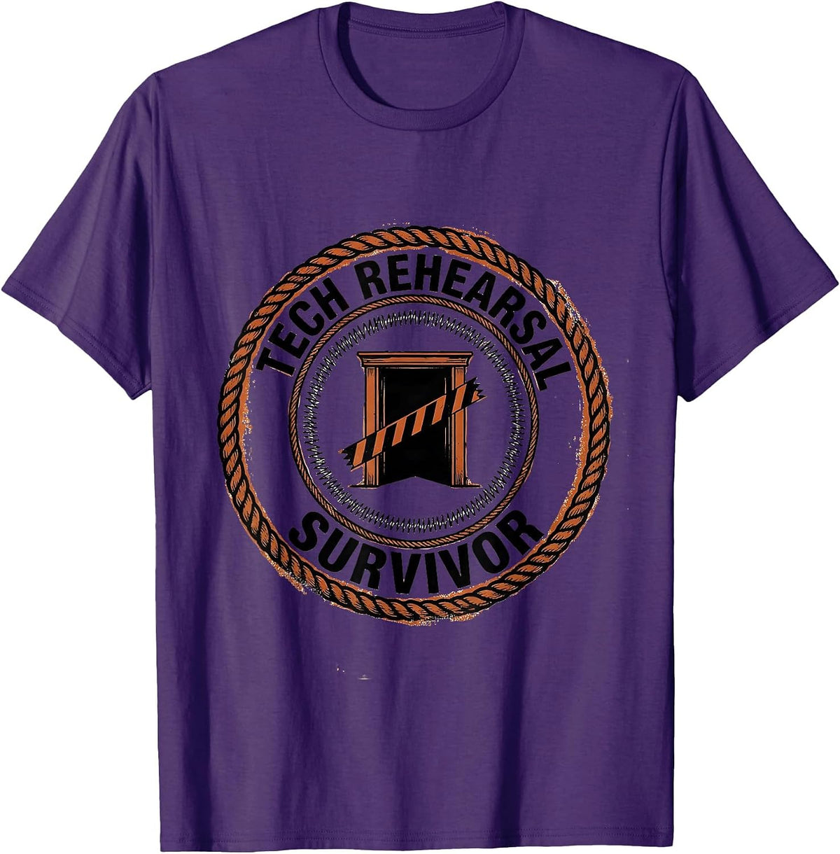 Men's Tech Rehearsal Survivor Funny Musical Theatre Kid Theater T-Shirt - Purple