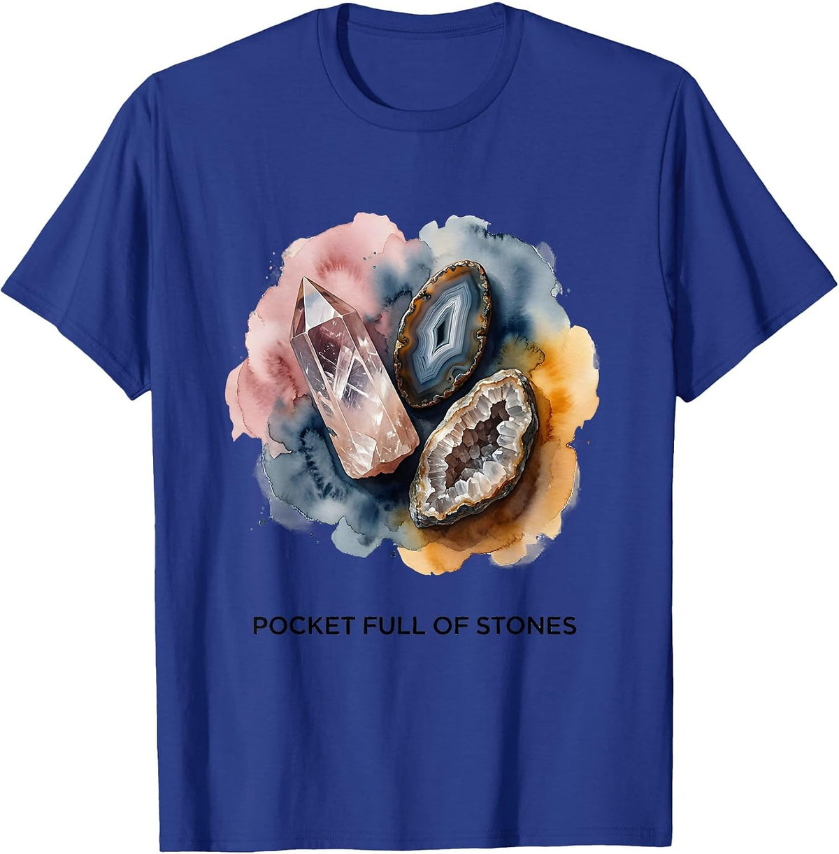 Pocket Full Of Stones Rock Collecting Design T-Shirt - Royal Blue