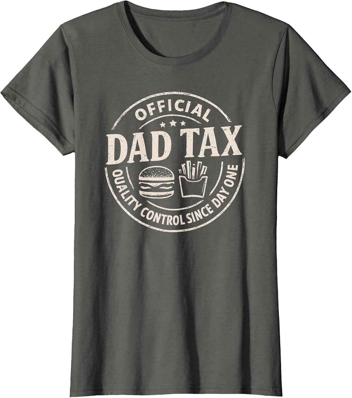 Dad Tax Logo, Funny Daddy Papa Fathers Day T-Shirt - Asphalt Grey