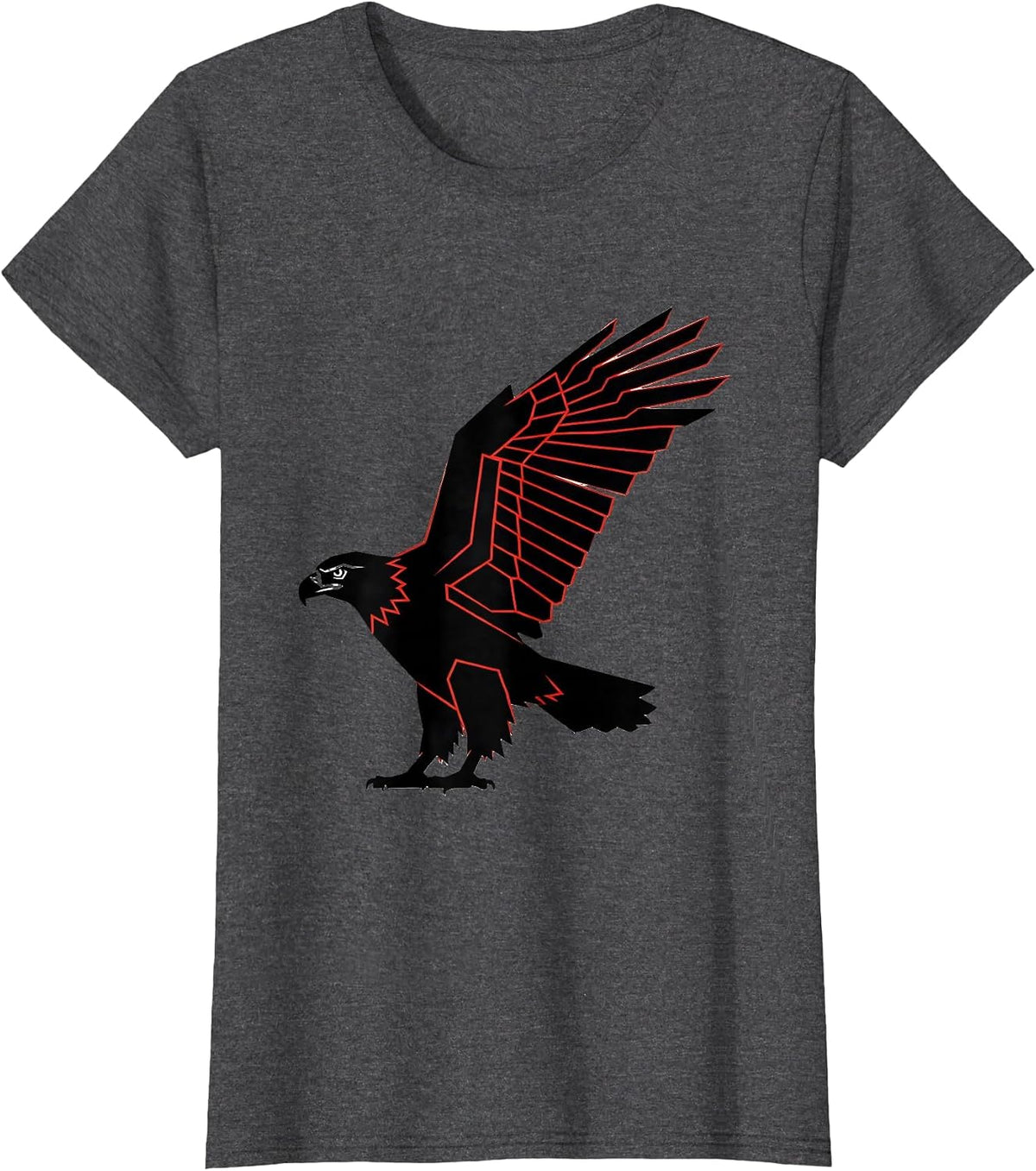 Women's Bald Eagle Compact Body Swiss International Eagle Lover T-Shirt - Dark Heather Grey