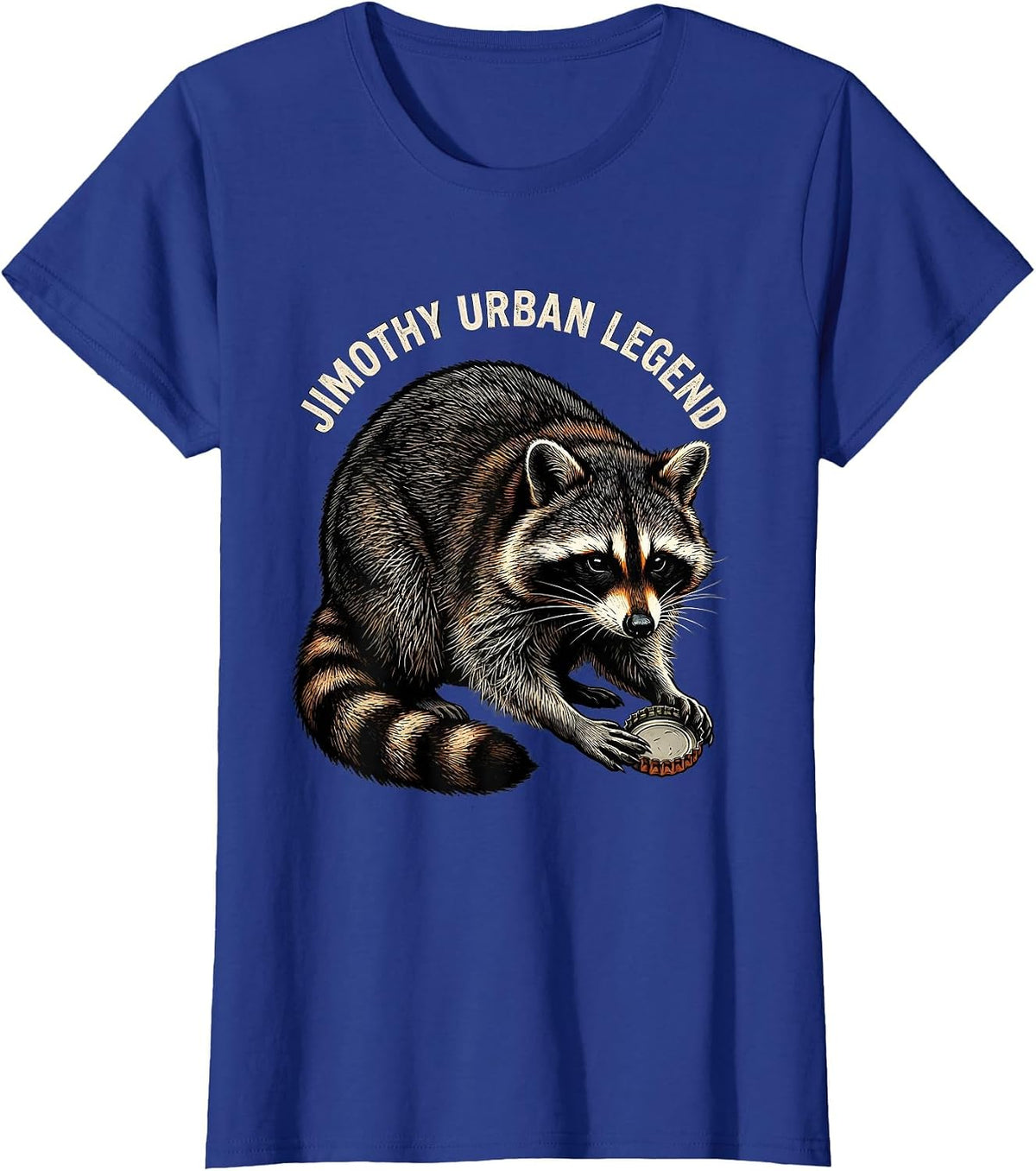 Women's Jimothy Urban Legend Funny Raccoon Viral Meme Trash Panda T-Shirt - Royal Blue