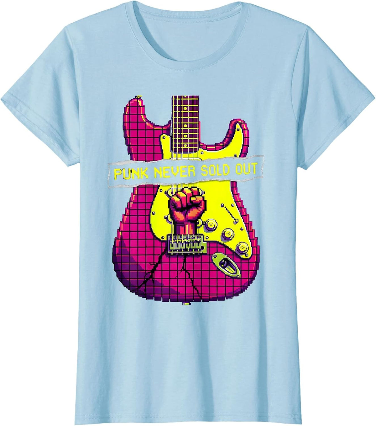 Punk Never Sold Out Punk Rock Design T-Shirt - Baby Blue