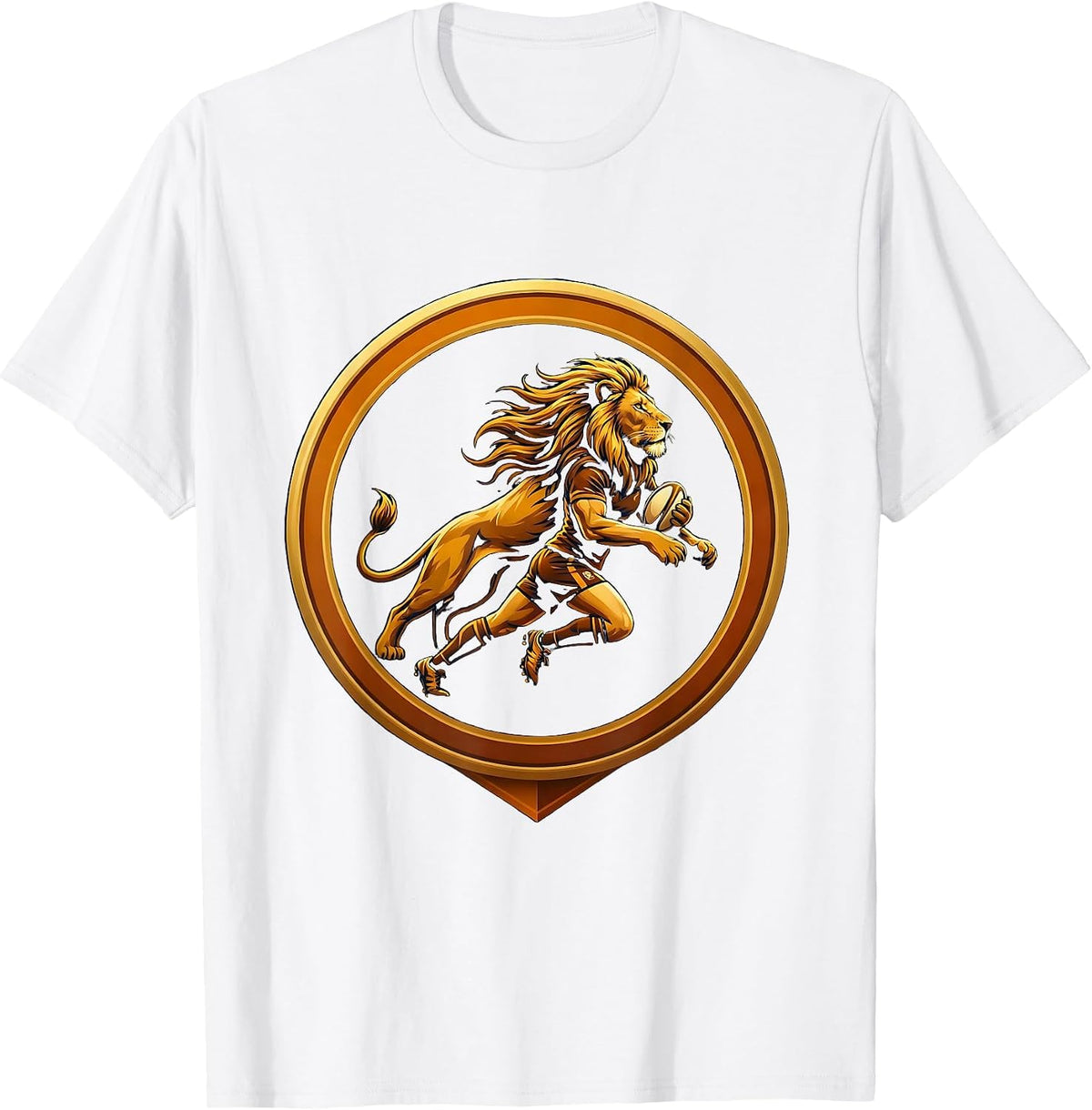 Lioness Rugby Player Silhouette Graphic T-Shirt - White