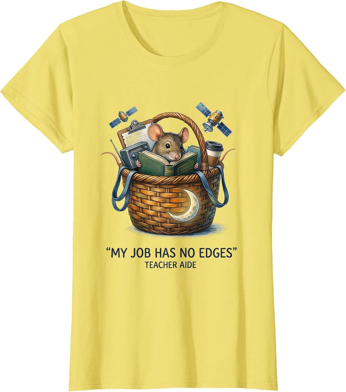 My Job Has No Edges Teacher Aide Funny Para Normal T-Shirt - Lemon Yellow