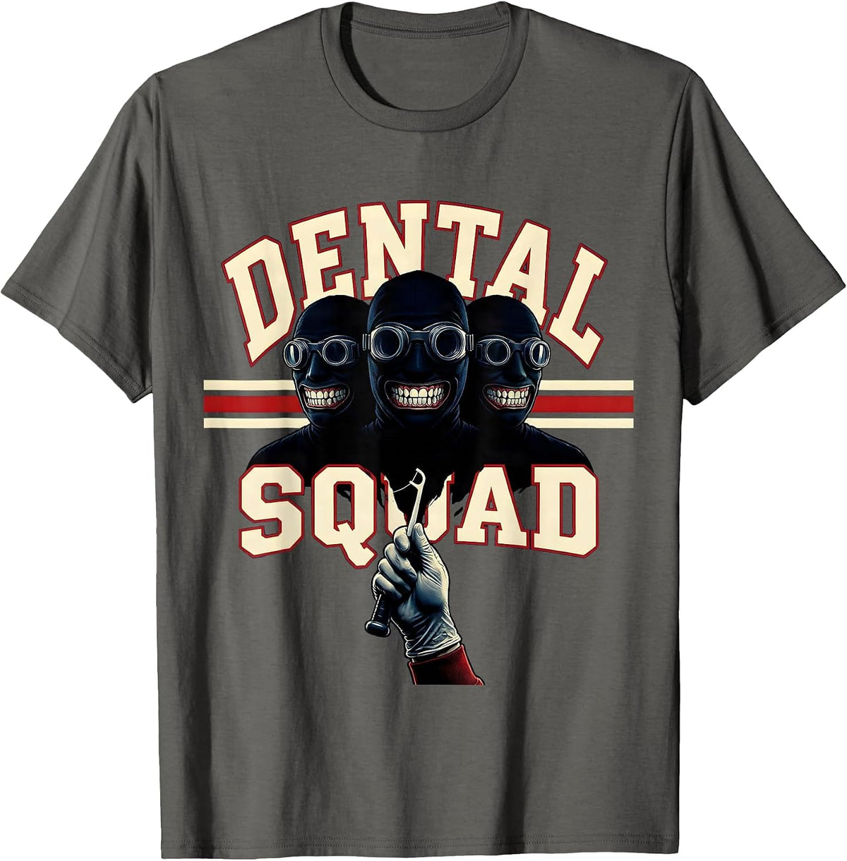 Men's Dental Squad Funny Dental Hygienist Squad Humor T-Shirt - Asphalt Grey