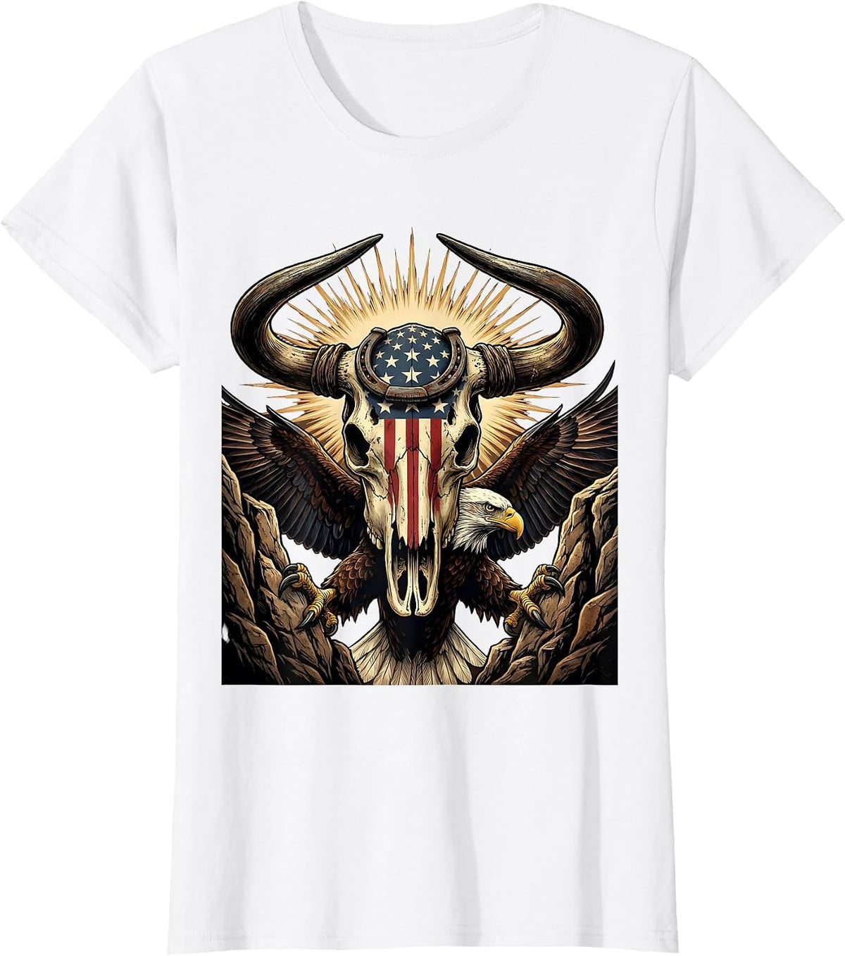 Rock Climber Sunrise Cliff Edge Graphic T-Shirt - White
