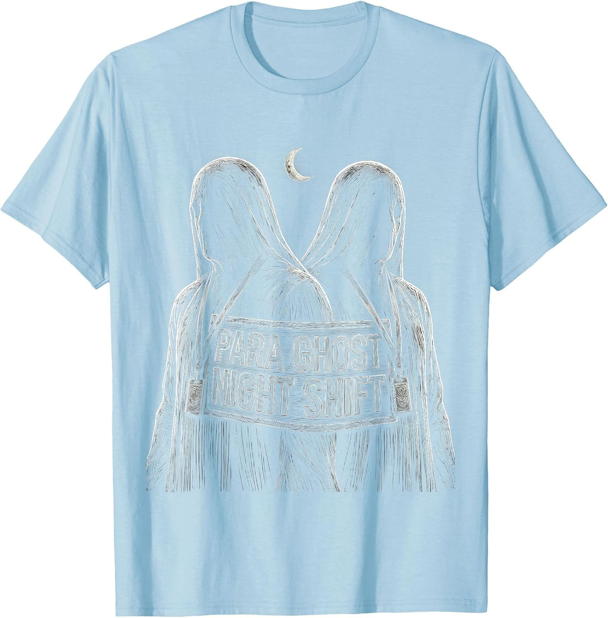 Men's Para Ghost Night Shift Funny Paraprofessional Halloween T-Shirt - Baby Blue