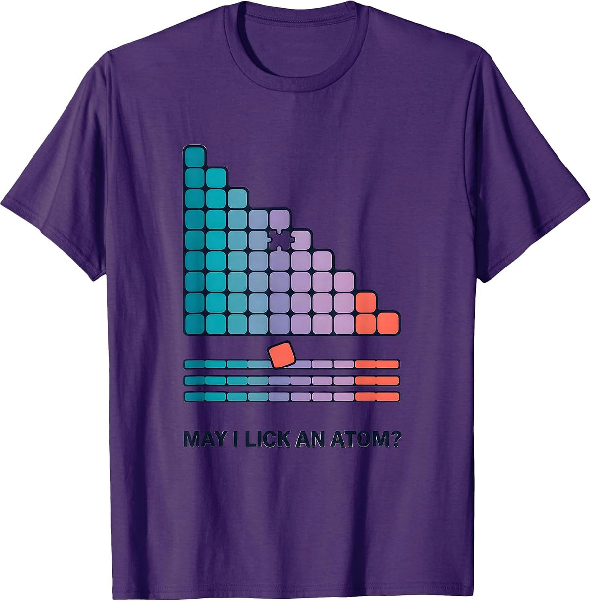 Men's May I Lick An Atom Funny Periodic Table Chemistry Teacher T-Shirt - Purple