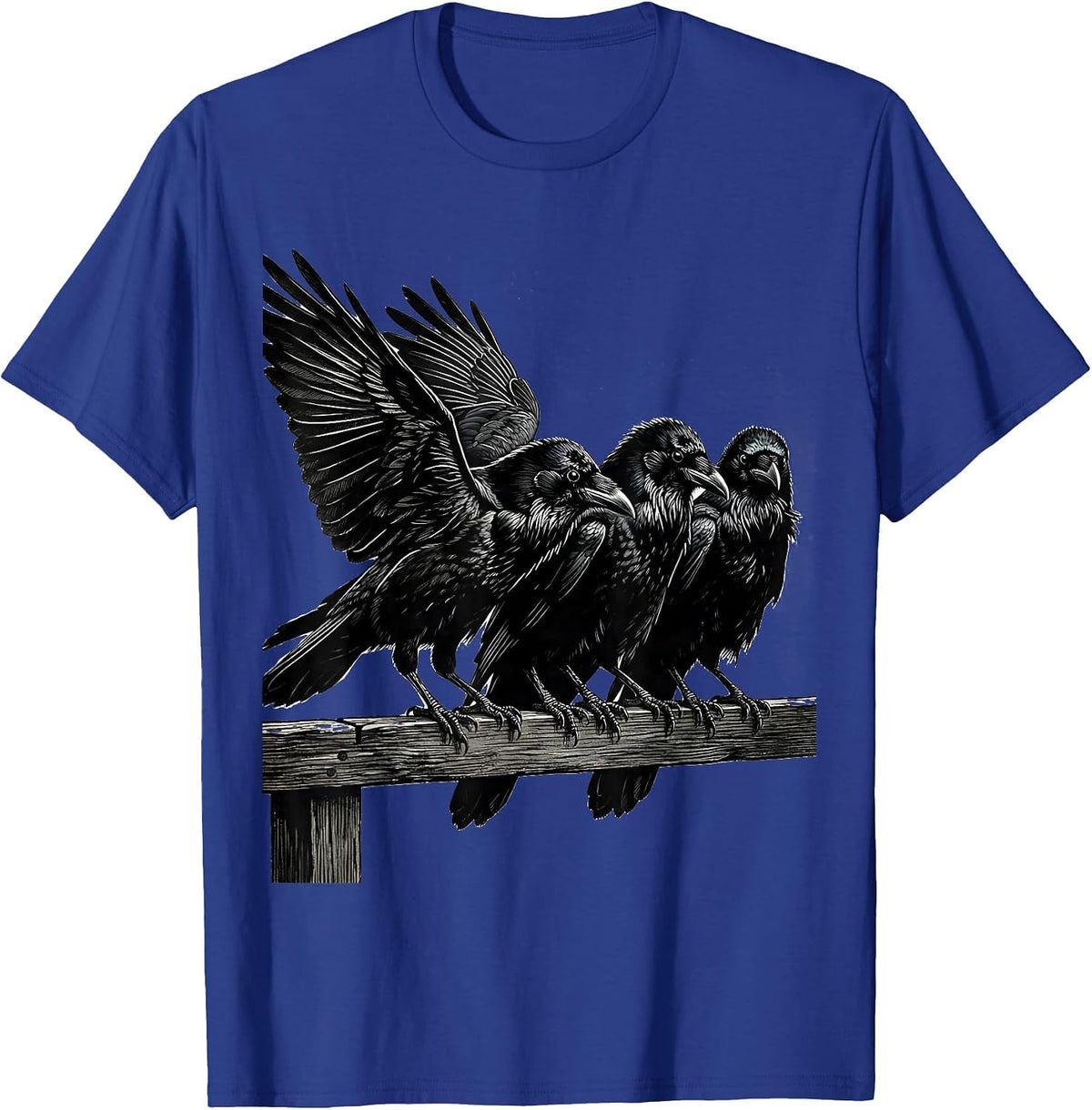 Men's Attempted Murder Crows Dark Humor Bird Lover Pun T-Shirt - Royal Blue