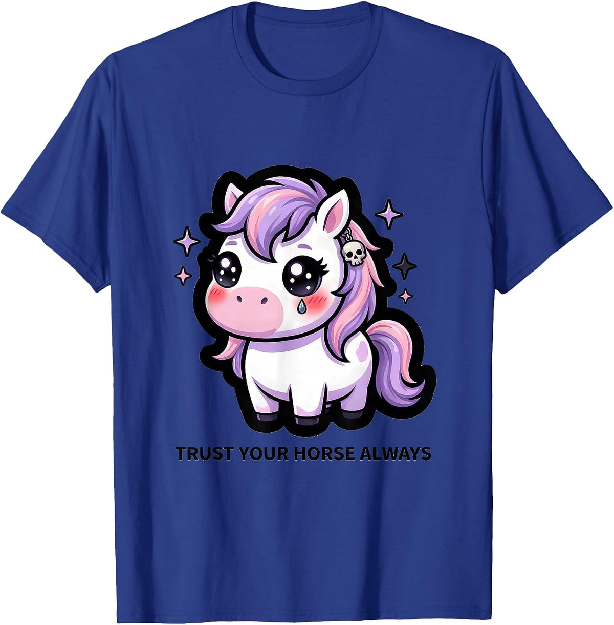 Men's Trust Your Horse Always Equestrian Design T-Shirt - Royal Blue