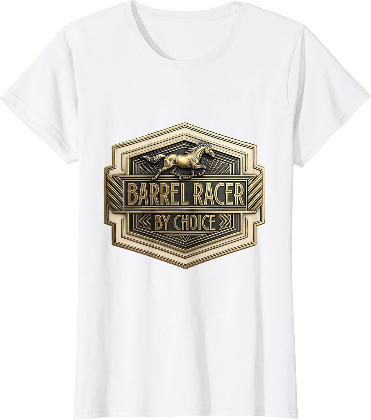 Barrel Racer By Choice Rodeo Design T-Shirt - White