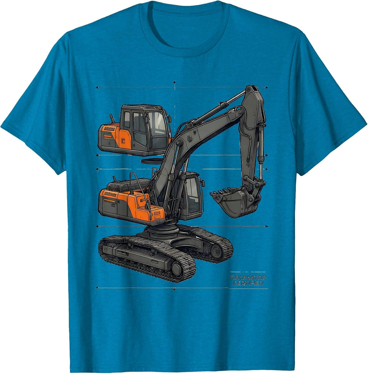 Excavator Certified Heavy Equipment Operator Workplace Humor T-Shirt - Sapphire Blue