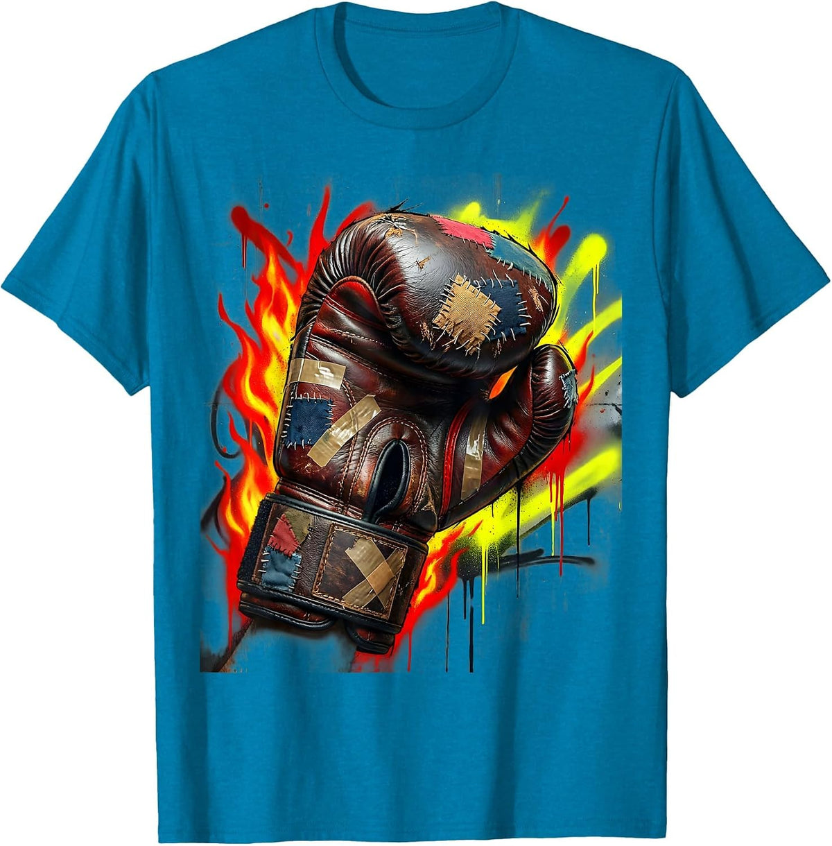Underdog Victory Boxing Glove Graphic T-Shirt - Sapphire Blue