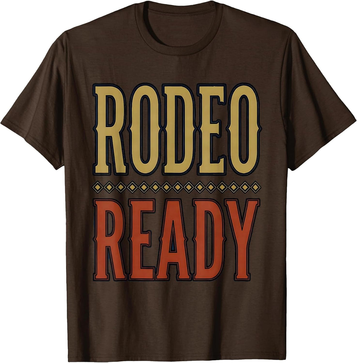 Men's Rodeo Ready Country Western Design T-Shirt - Brown