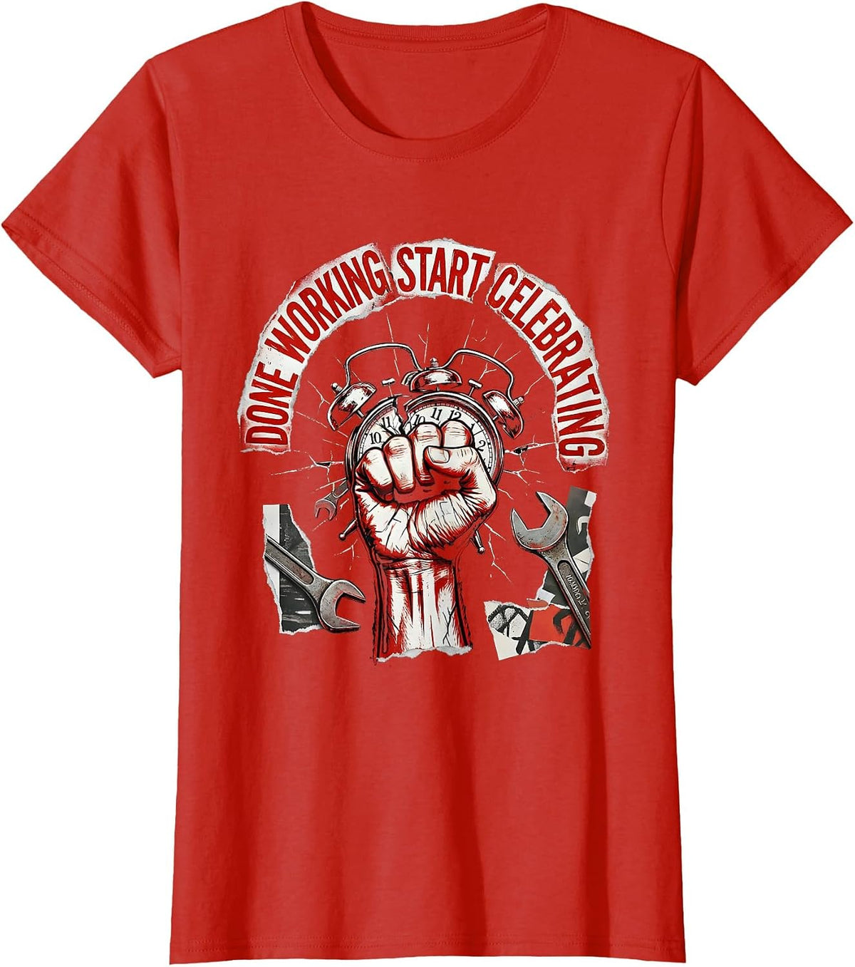 Done Working Start Celebrating Labor Day Design T-Shirt - Red