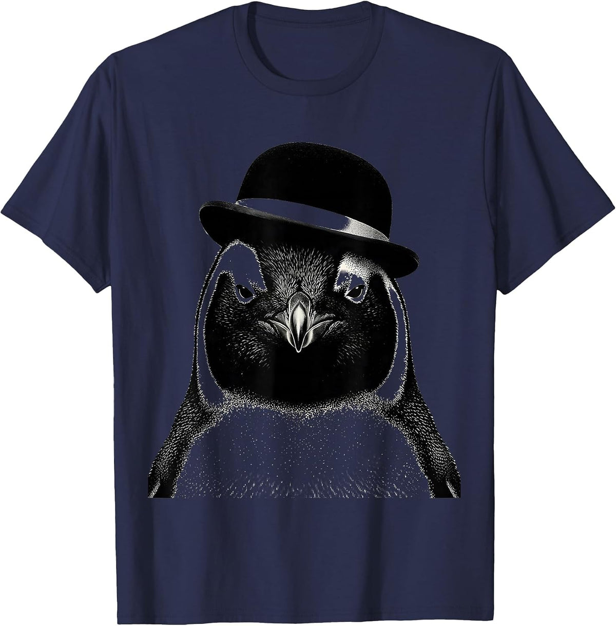 Men's Penguin Bust Novelty Animal Mascot Graphic T-Shirt - Navy Blue