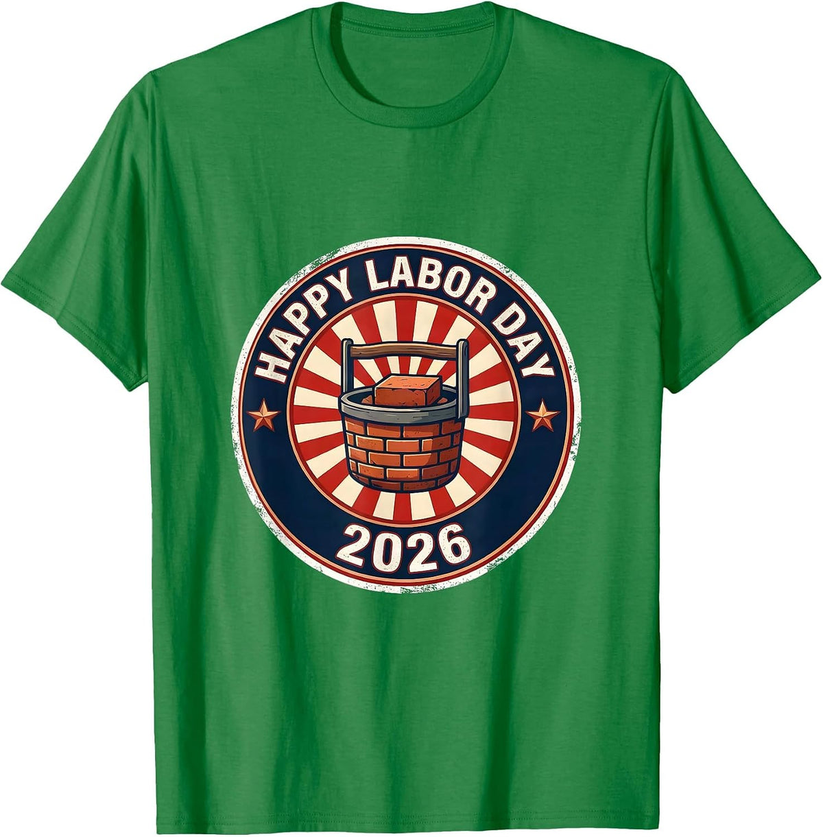 Men's Happy Labor Day 2026 Patriotic Union Pride Worker T-Shirt - Kelly Green