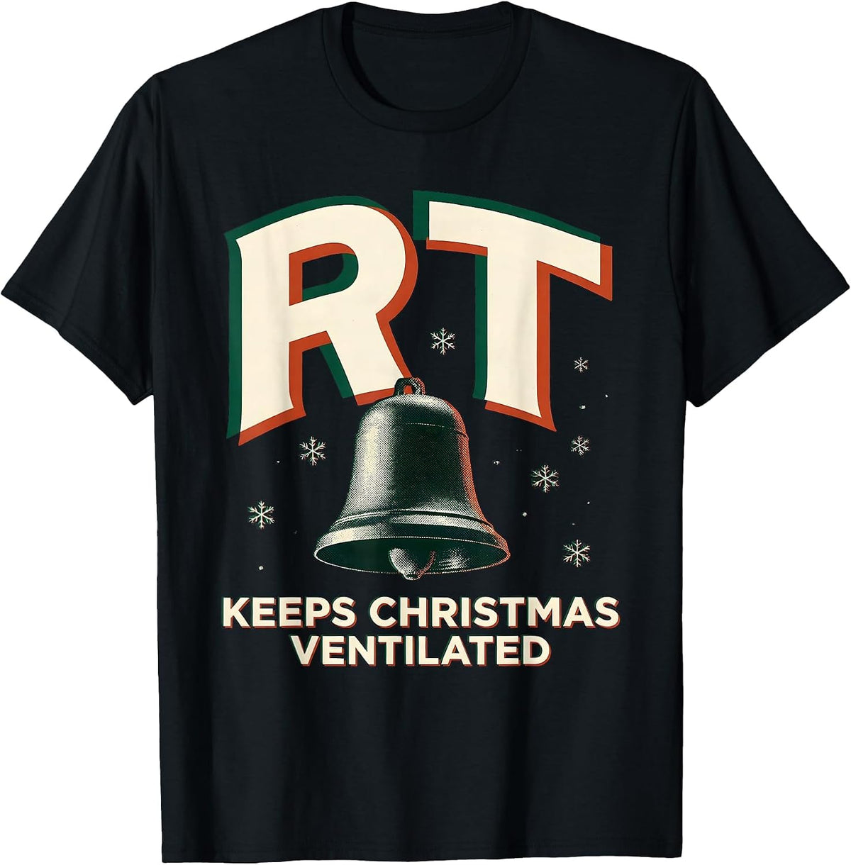 Men's RT Keeps Christmas Ventilated Funny Respiratory Therapist T-Shirt - Black
