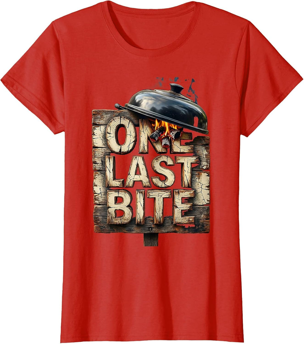 One Last Bite Distressed BBQ Pitmaster Labor Day T-Shirt - Red