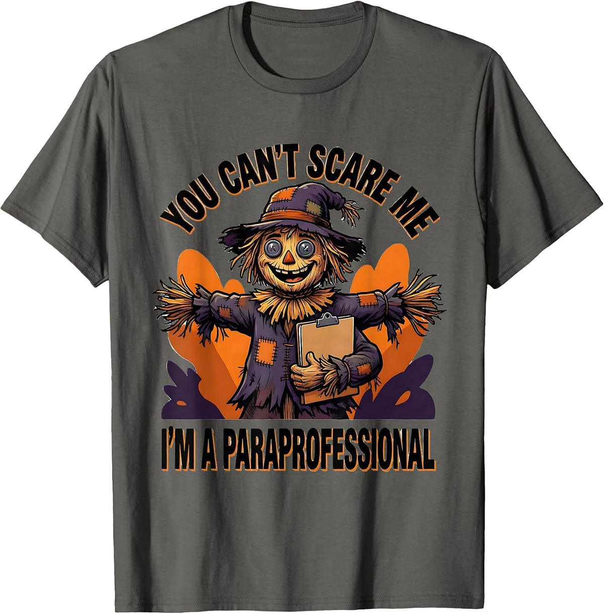 You Can't Scare Me I'm a Paraprofessional Funny T-Shirt - Asphalt Grey