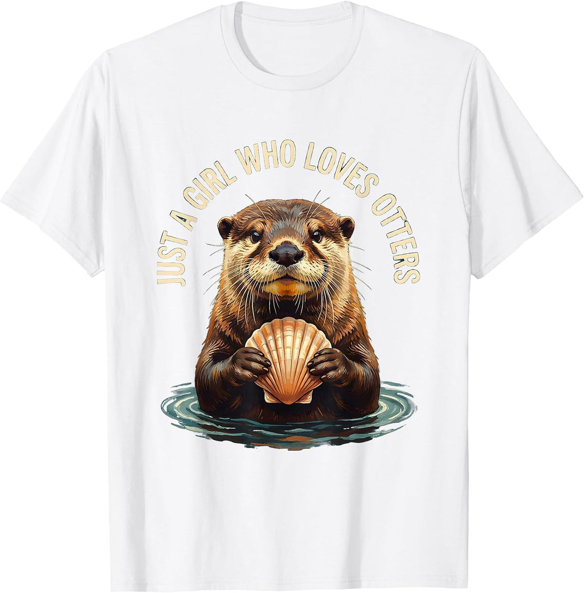 Men's Just A Girl Who Loves Otters Animal Lover Humor T-Shirt - White