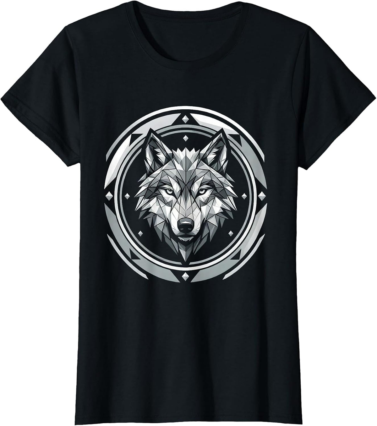 Women's Abstract Concept 31 Bold Graphic Design T-Shirt - Black