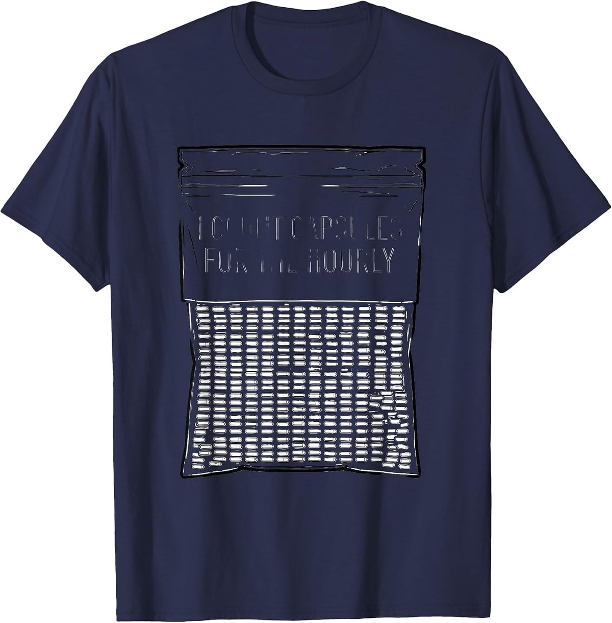 Men's I Count Capsules For The Hourly Funny Pharmacy Tech Humor T-Shirt - Navy Blue