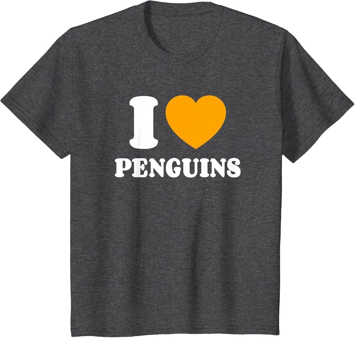 I Love Penguins T-Shirt - Dark Heather Grey