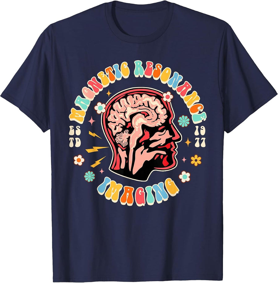 MRI Technologist Radiology Magnetic Resonance Imaging T-Shirt - Navy Blue