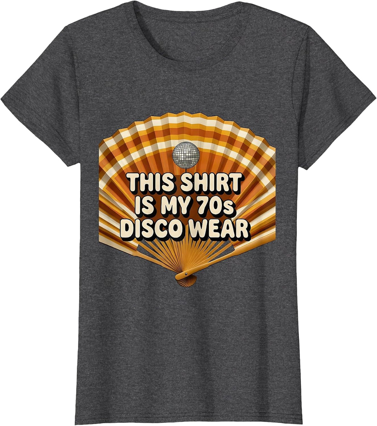 Women's This Shirt Is My 70s Disco Wear Retro Funny Party Costume T-Shirt - Dark Heather Grey