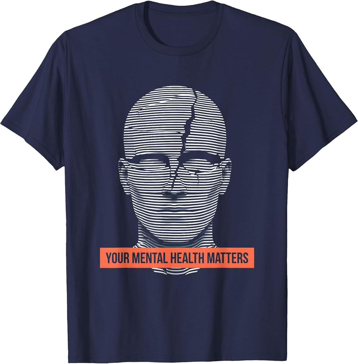 Your Mental Health Matters Awareness Design T-Shirt - Navy Blue