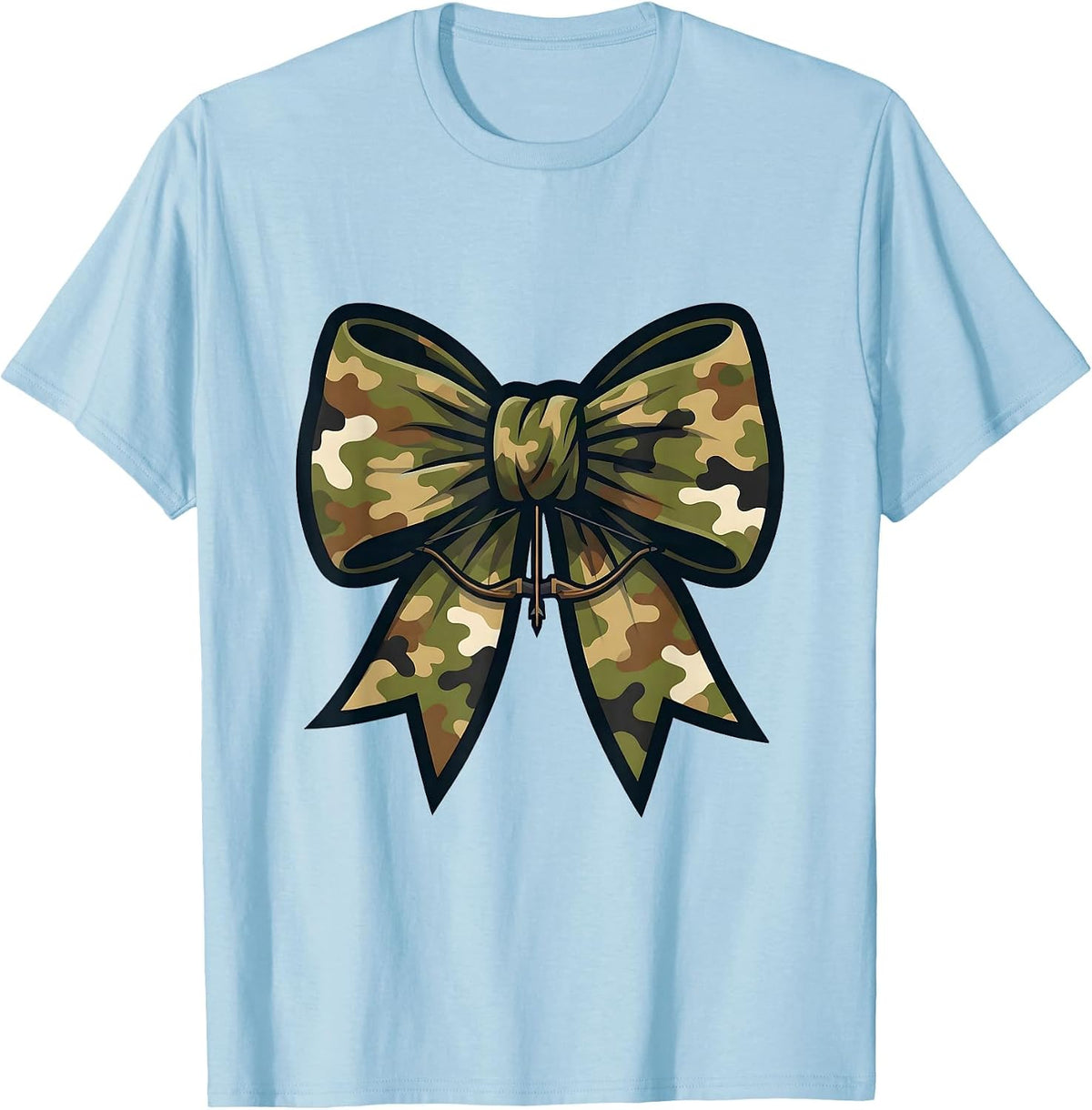Men's Camo Bow Coquette Hunting Ol' Lady T-Shirt - Baby Blue